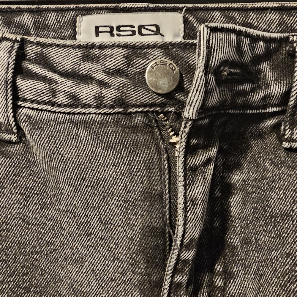 RSQ High Rise Straight Leg Jeans | Distressed Gray Denim - Picture 4 of 5